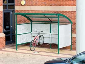 Traditional Perforated Cycle Shelter | SAS Shelters