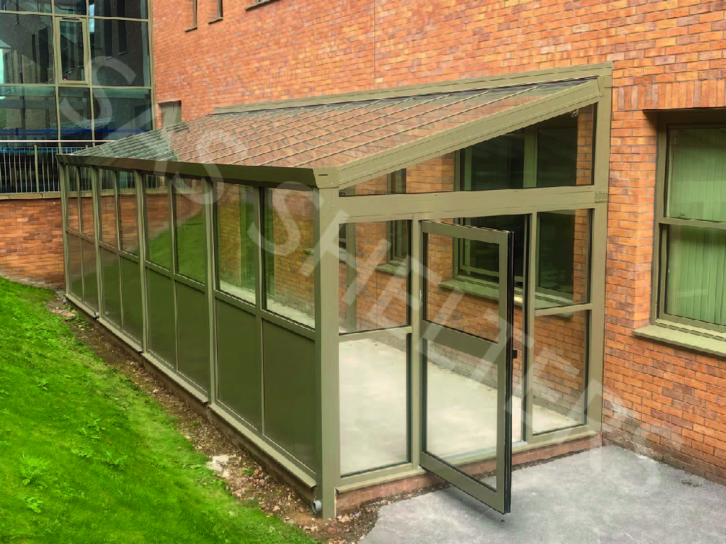 Glass Roof Stand Alone Canopy | SAS Shelters