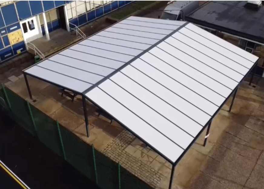 Stratford Large Gable Roof Canopy 12m Square | SAS Shelters